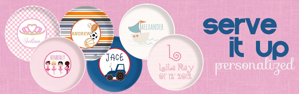 Personalized Dinnerware for kids and custom platters for the hostess