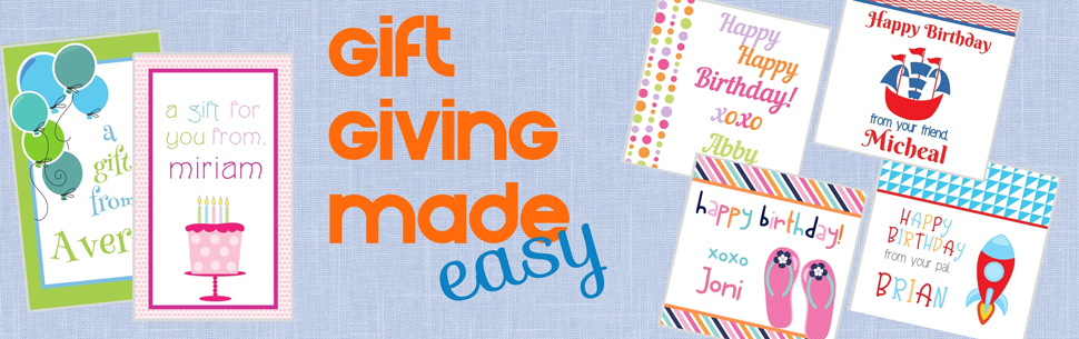 Make gift giving easier with personalized stickers.