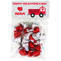 Fire Truck Valentine Candy Bag Toppers