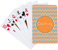 Aqua Orange Playing Cards