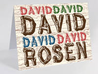 Carved Wood Letters Foldover Cards