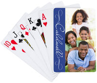 Blue Script Playing Cards