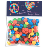 Flower Peace Love Valentines Candy Bag Toppers