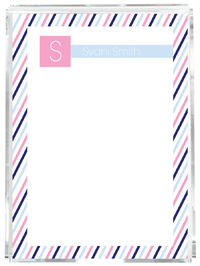Blue Pink Stripes Memo Sheets