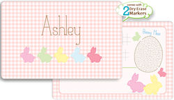 Bunny Line Pink Dry Erase Placemat