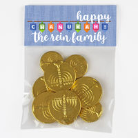Happy Chanukah Dreidels Candy Bag Toppers