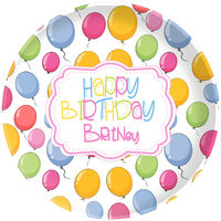 Birthday Balloons Pastel Plate