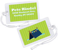 Green Tent Luggage Tag