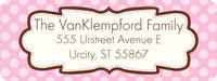 Chocolate Pink Frame Return Address Label