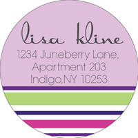 Stripes Lavender Return Address Label