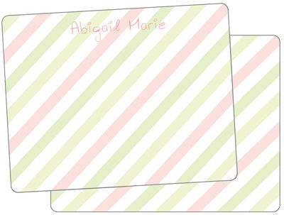 Pink Linen Stripes Note Card