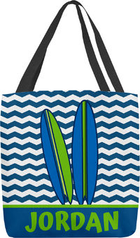 Blue Green Surfboard Tote Bag