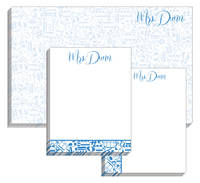 Faded Musical Notes Blue Pad Set