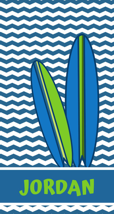 Blue Green Surfboards Beach Towel