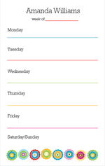 Colorful Flowers Schedule Pad Set