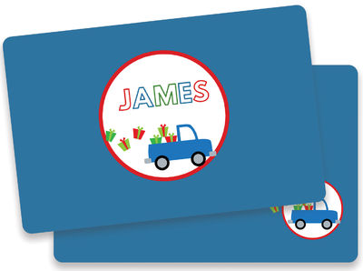 Gift Truck Blue Placemat