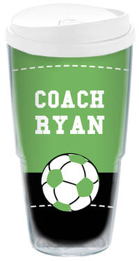 Soccer Coach Green Acrylic Travel Cup