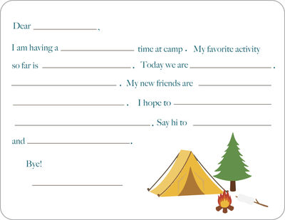 Camp Grounds Camp Fill-in Card