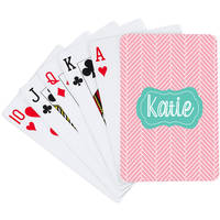 Herringbone Pink Playing Cards