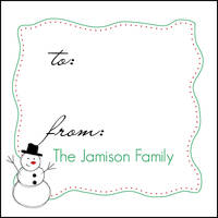 Jolly Snowman Square Gift Stickers