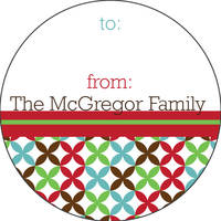 Merry Abstract Gift Stickers Round