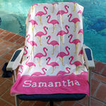 Fancy Flamingos Beach Towel