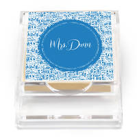 Faded Musical Notes Blue Sticky Note Holder
