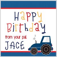 Blue Tractor Gift Stickers