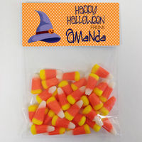 Purple Witch Hat Candy Bag Toppers