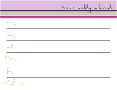 Stripes Lavender Weekly Calendar
