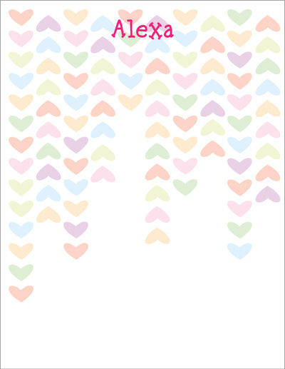 Lined Hearts Large Notepad