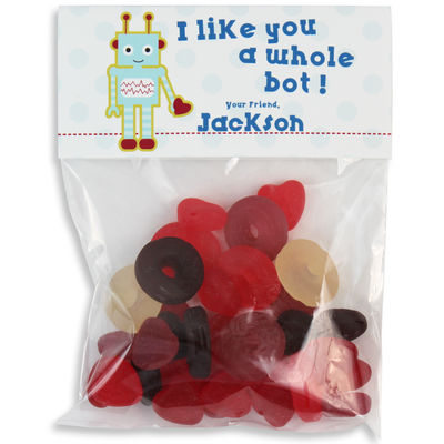 Robot Valentine Candy Bag Toppers