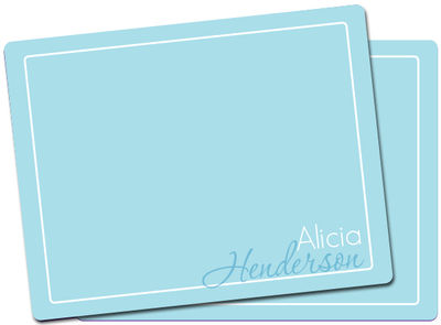 Modern Script Blue Note Card