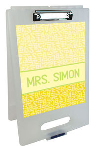 Lemon Lime Letters Clipboard Storage Case