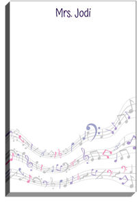 Faded Musical Notes Notepad