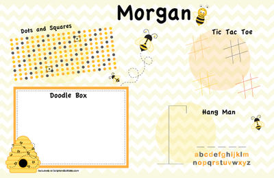 Bumble Bee Paper Placemats